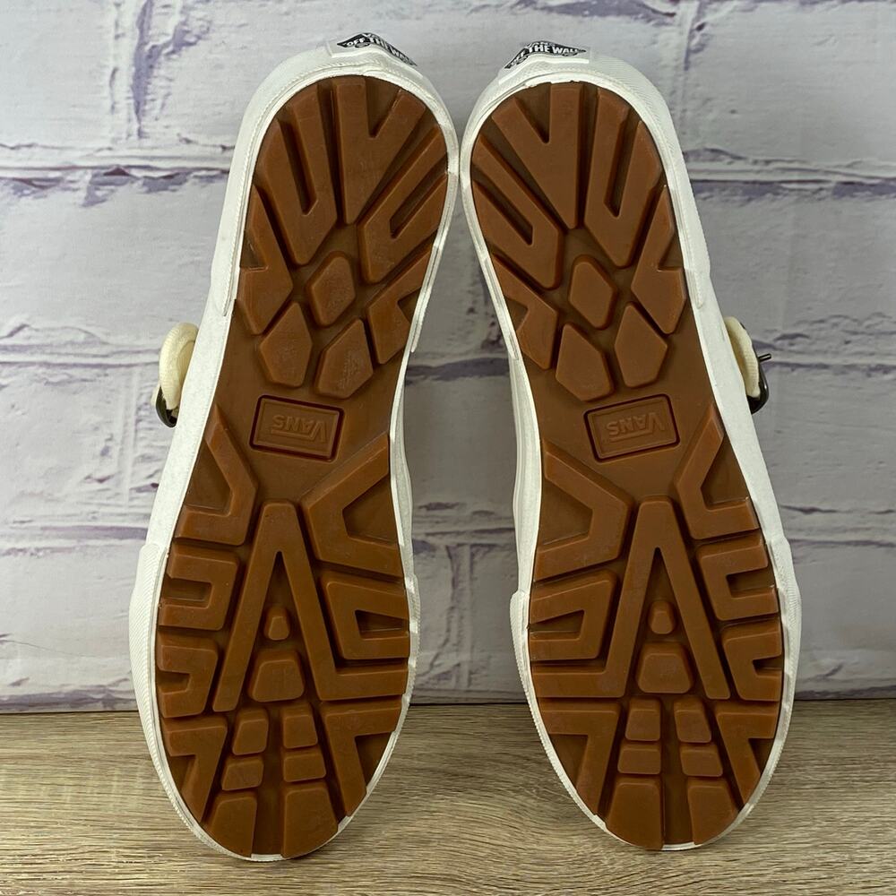 Vans Mary Jane Slip On Sneakers Women's 7.5 Cream Beige Buckle Flats Loafers - Picture 6 of 8